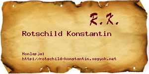 Rotschild Konstantin névjegykártya